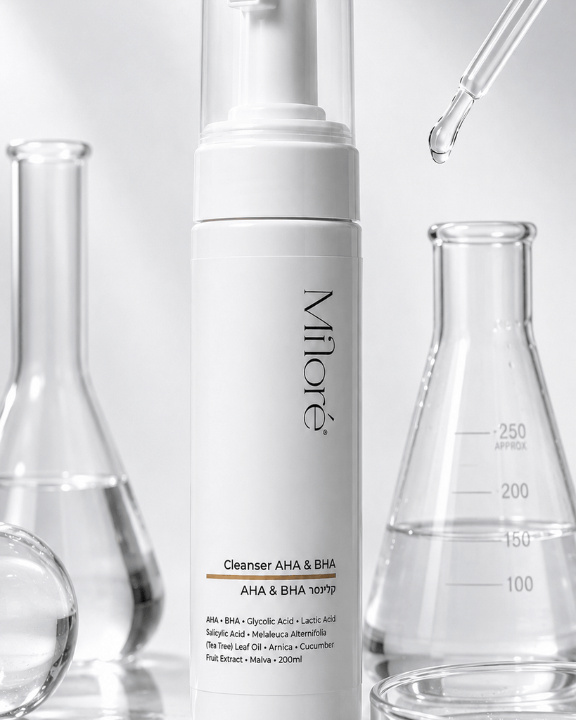 קלינסר Miloré Cleanser — על רקע מעבדה