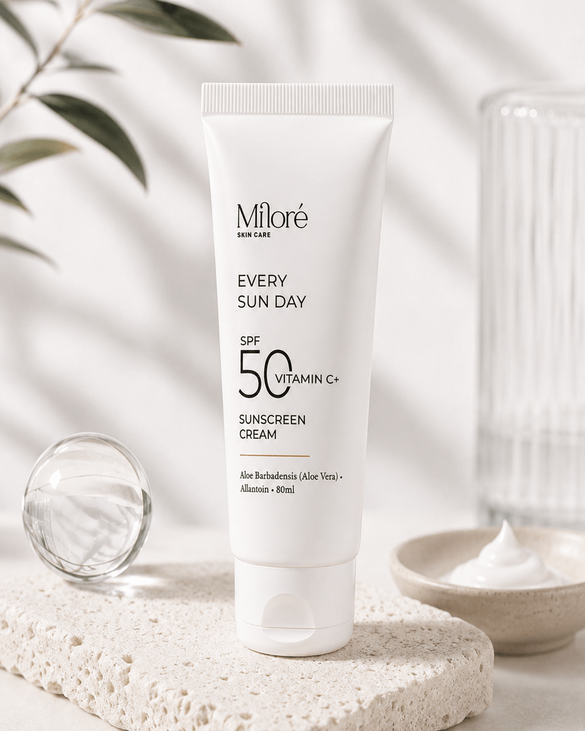 קרם הגנה SPF 50 Miloré Every Sun Day — על אבן טבעית