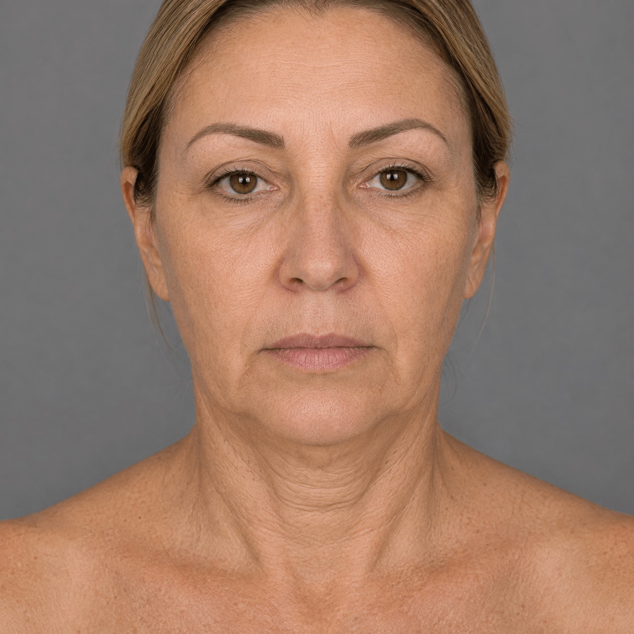 לפני טיפול Forma – עור רפוי וחוסר מיצוק באזור הפנים והצוואר